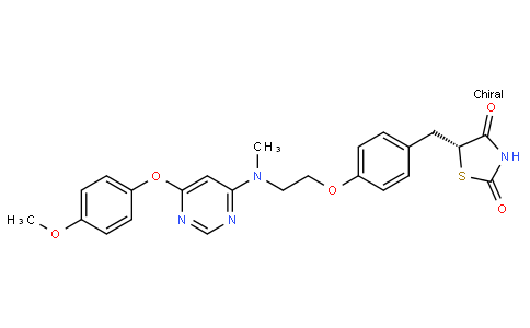 (5R)-5-[[4-[2-[[6-(4-methoxyphenoxy)pyrimidin-4-yl]-methylamino]ethoxy]phenyl]methyl]-1,3-thiazolidine-2,4-dione