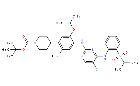 4-[4-[[5-Chloro-4-[[2-[(propan-2-yl)sulfonyl]phenyl]amino]pyrimidin-2-yl]amino]-5-isopropoxy-2-methylphenyl]piperidine-1-carboxylic acid tert-butyl ester