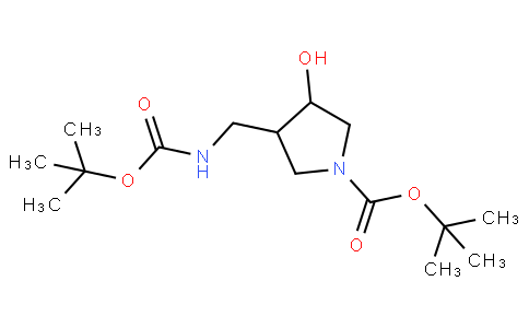 4-叔丁氧羰基氨甲基-1-N-叔丁氧羰基吡咯烷-3-醇