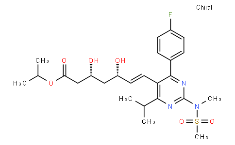 6-Heptenoic acid, 7-[4-(4-fluorophenyl)-6-(1-methylethyl)-2-[methyl(methylsulfonyl)amino]-5-pyrimidinyl]-3,5-dihydroxy-, 1-methylethyl ester, (3R,5S,6E)-