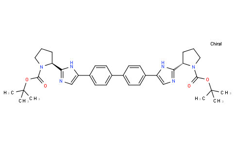 di-tert-butyl (2S,2\'S)-2,2\'-(4,4\'-biphenyldiylbis(1H-imidazole-5,2-diyl))di(1-pyrrolidinecarboxylate)
