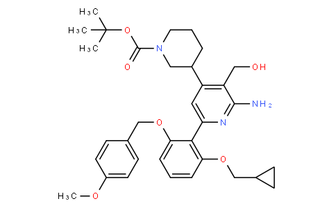 tert-butyl 3-[2-amino-6-[2-(cyclopropylmethoxy)-6-[(4-methoxyphenyl)methoxy]phenyl]-3-(hydroxymethyl)pyridin-4-yl]piperidine-1-carboxylate