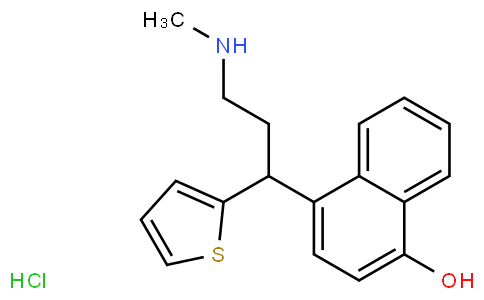4-[3-(Methylamino)-1-(2-thienyl)propyl]-1-naphthol hydrochloride (1:1)