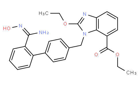 ethyl 2-ethoxy-1-((2′-(N′-hydroxycarbamimidoyl)biphenyl-4-yl)methyl)-1H-benzo[d]imidazole-7-carboxylate