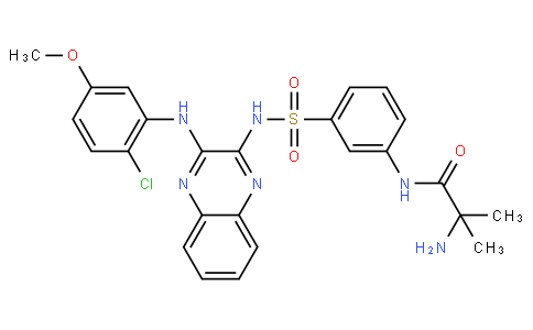 2-amino-N-[3-[[3-(2-chloro-5-methoxyanilino)quinoxalin-2-yl]sulfamoyl]phenyl]-2-methylpropanamide