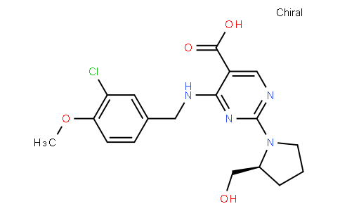 S)-4-(3-氯-4-甲氧基苯氨基)-5-羧基-2-(2-羥甲基-1-吡咯基)嘧啶