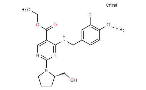 Ethyl 4-[(3-chloro-4-methoxybenzyl)amino]-2-[(2S)-2-(hydroxymethy l)-1-pyrrolidinyl]-5-pyrimidinecarboxylate