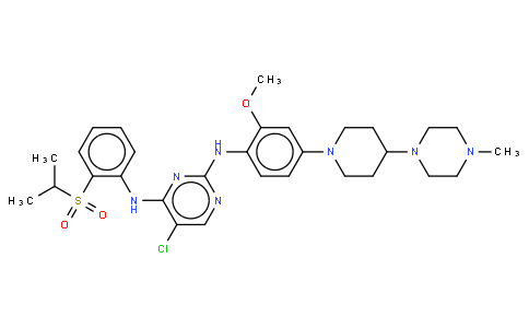 5-氯-N2-[2-甲氧基-4-[4-(4-甲基-1-哌嗪基)-1-哌啶基]苯基]-N4-[2-[(1-甲基乙基)磺?；鵠苯基]-2,4-嘧啶二胺