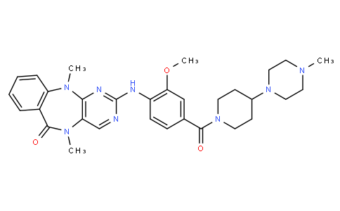 2-[2-methoxy-4-[4-(4-methylpiperazin-1-yl)piperidine-1-carbonyl]anilino]-5,11-dimethylpyrimido[4,5-b][1,4]benzodiazepin-6-one