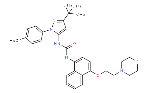 1-[2-(4-甲基苯基)-5-叔丁基吡唑-3-基]-3-[4-(2-嗎啉-4-基乙氧基)萘-1-基]脲