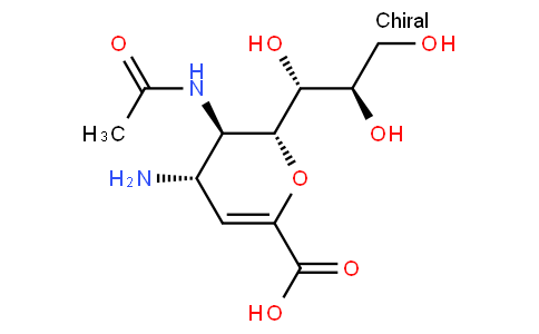 4-a-Amino-N-acetyl-2-deoxy-2,3-didehydro-D-neuraminate