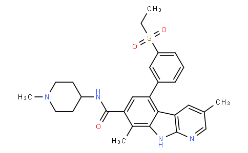 5-(3-ethylsulfonylphenyl)-3,8-dimethyl-N-(1-methylpiperidin-4-yl)-9H-pyrido[2,3-b]indole-7-carboxamide