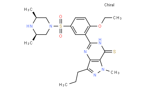 7H-Pyrazolo[4,3-d]pyrimidine-7-thione, 5-[5-[[(3R,5S)-3,5-dimethyl-1-piperazinyl]sulfonyl]-2-ethoxyphenyl]-1,6-dihydro-1-methyl-3-propyl-, rel-