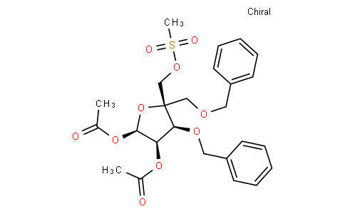 4-(甲基磺酰氧甲基)-1,2-O-二乙酰氧基-3,5-O-二芐基-alpha-D-赤式戊呋喃糖