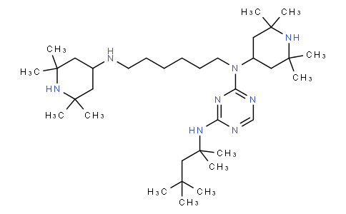 2-N-(2,2,6,6-tetramethylpiperidin-4-yl)-2-N-[6-[(2,2,6,6-tetramethylpiperidin-4-yl)amino]hexyl]-4-N-(2,4,4-trimethylpentan-2-yl)-1,3,5-triazine-2,4-diamine