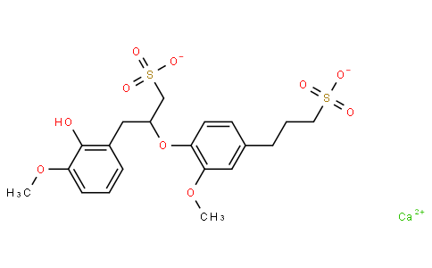 Calcium 3-(2-hydroxy-3-methoxyphenyl)-2-[2-methoxy-4-(3-sulfonato propyl)phenoxy]-1-propanesulfonate
