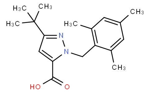 3-(TERT-BUTYL)-1-(MESITYLMETHYL)-1H-PYRAZOLE-5-CARBOXYLIC ACID