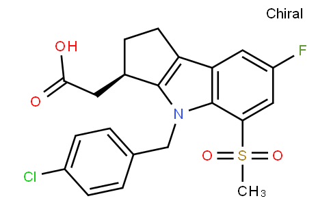 2-[(3R)-4-[(4-chlorophenyl)methyl]-7-fluoro-5-methylsulfonyl-2,3-dihydro-1H-cyclopenta[b]indol-3-yl]acetic acid