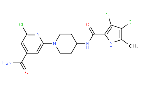 2-Chloro-6-[4-[[(3,4-dichloro-5-methyl-1H-pyrrol-2-yl)carbonyl]amino]piperidin-1-yl]isonicotinamide
