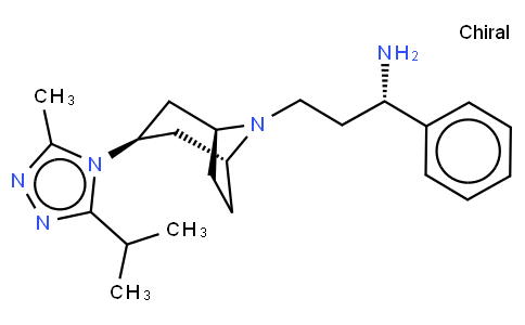 (S)-3-((1R,3R,5S)-3-(3-isopropyl-5-methyl-4H-1,2,4-triazol-4-yl)-8-aza-bicyclo[3.2.1]octan-8-yl)-1-phenylpropan-1-amine