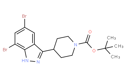 1-PIPERIDINECARBOXYLIC ACID, 4-(5,7-DIBROMO-1H-INDAZOL-3-YL)-, 1,1-DIMETHYLETHYL ESTER