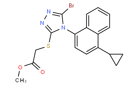 methyl 2-(5-bromo-4-(4-cyclopropylnaphthalen-1-yl)-4H-1,2,4-triazol-3-ylthio)acetate