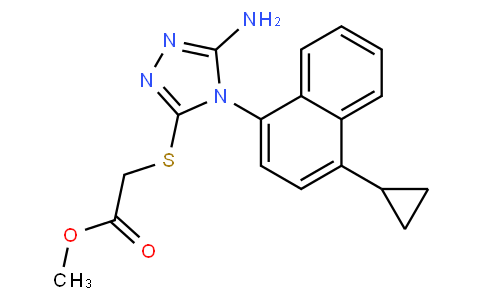 methyl 2-(5-amino-4-(4-cyclopropylnaphthalen-1-yl)-4H-1,2,4-triazol-3-ylthio)acetate